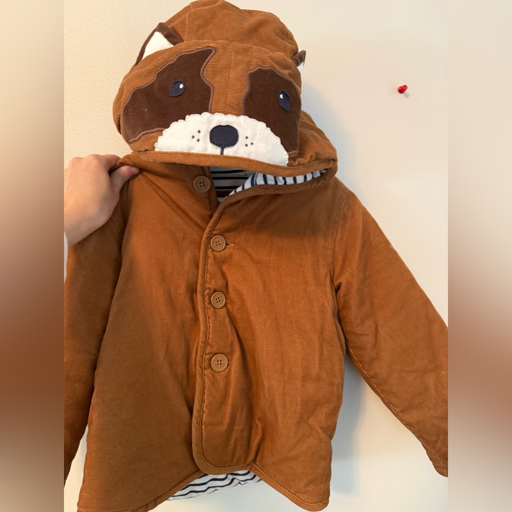Baby Boden Brown Jacket with Dog Hood
